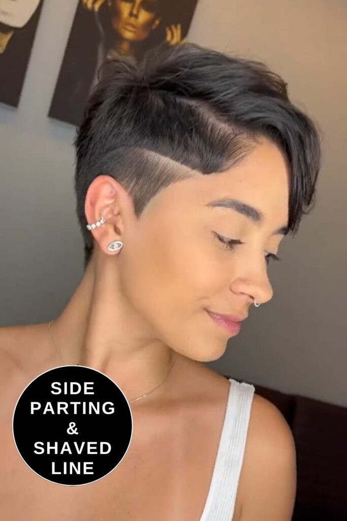 Pixie Cut Hairstyles with shaved lines