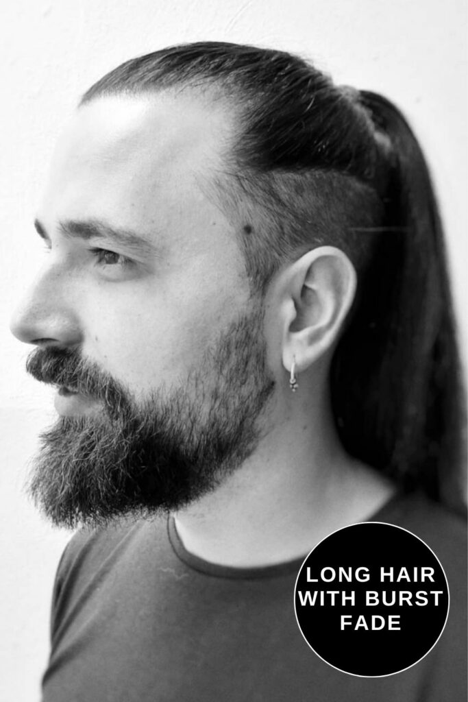 Long Hair with Burst Fade